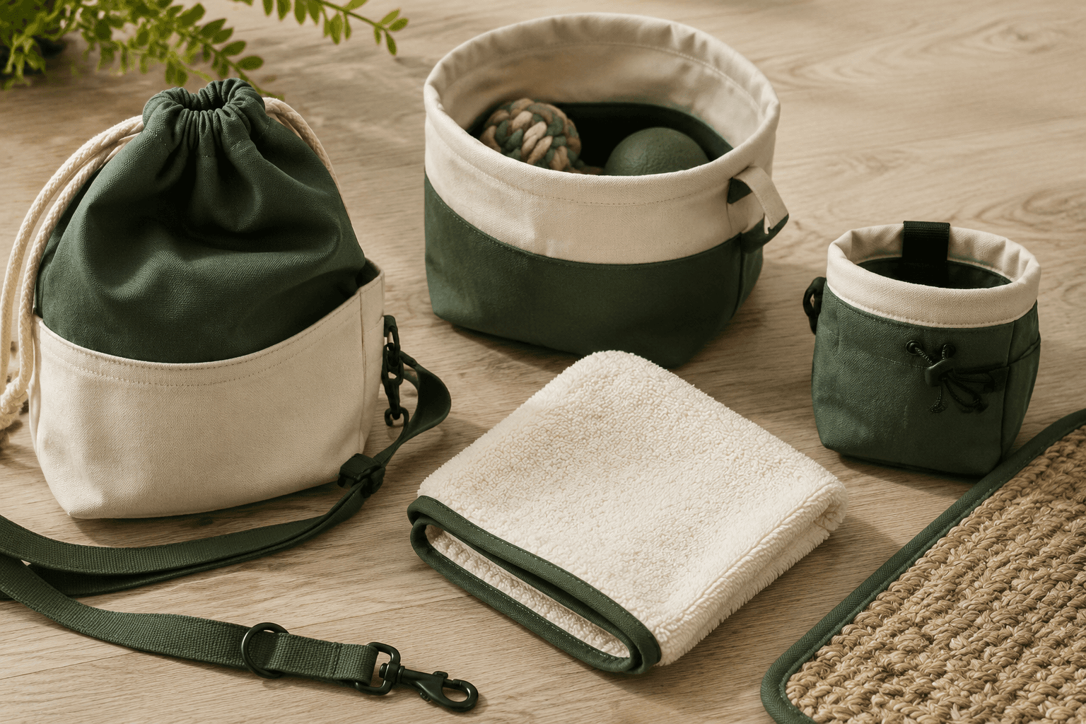 Park walk goods laid out as a selection board
